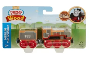 Thomas & Friends Wood Large Engine & Carriage Merlin The Invisible