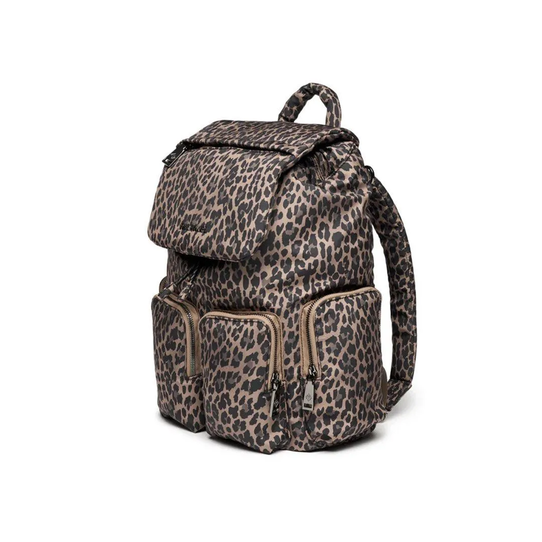 Tiba   Marl Alto Changing Backpack - Tonal Brown Leopard