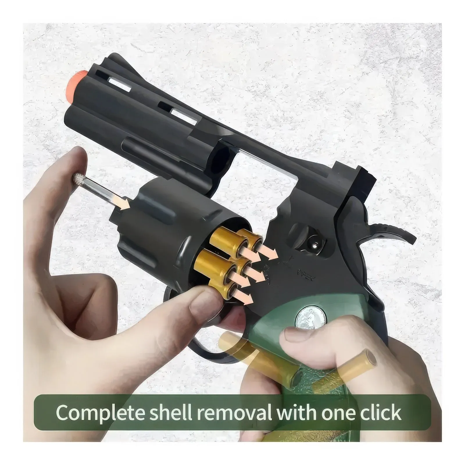 Toy Revolver Foam Blaster Gun 28cm - Dark Green