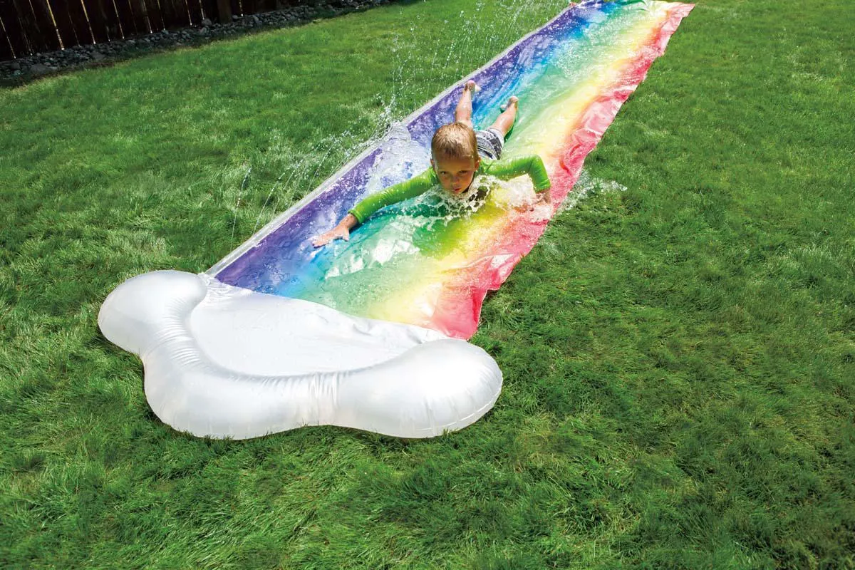 Toysmith Dash N' Splash Rainbow Slide