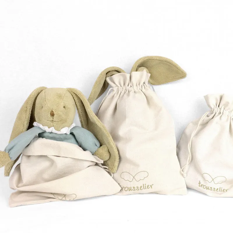 Trousselier Musical Bunny Fluffy 25cm Old Pink Organic Cotton