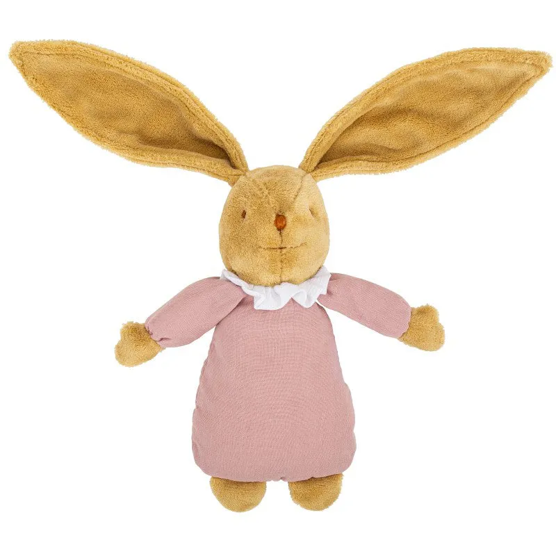 Trousselier Musical Bunny Fluffy 25cm Old Pink Organic Cotton