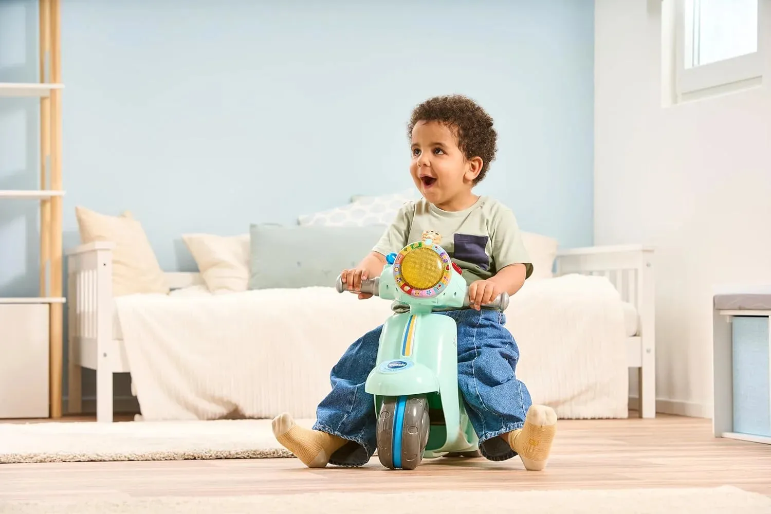 VTech Baby 2-in-1 Ride & Balance Scooter, Blue