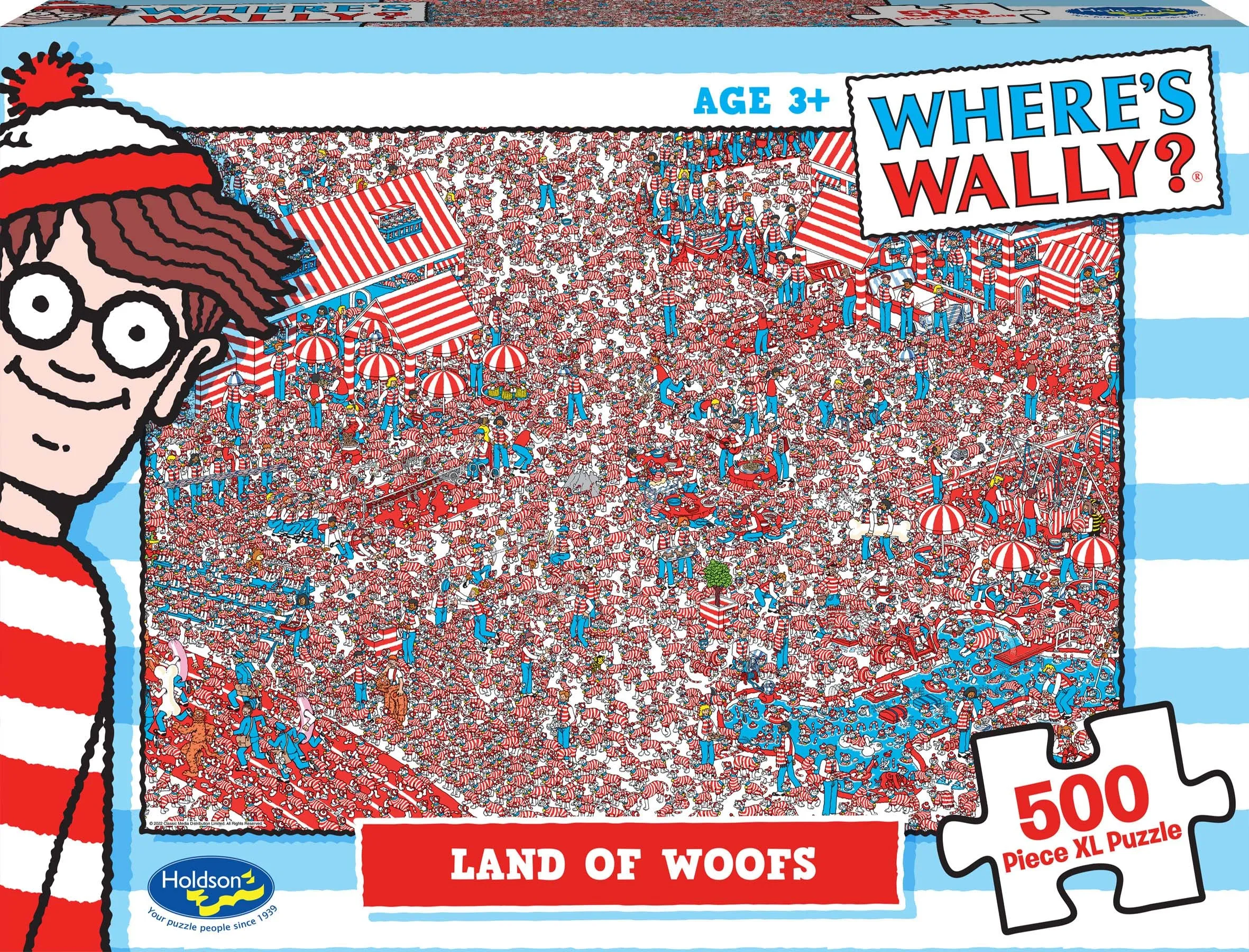 WHERE'S WALLY 500 PIECE XL PUZZLE LAND OF WOOFS