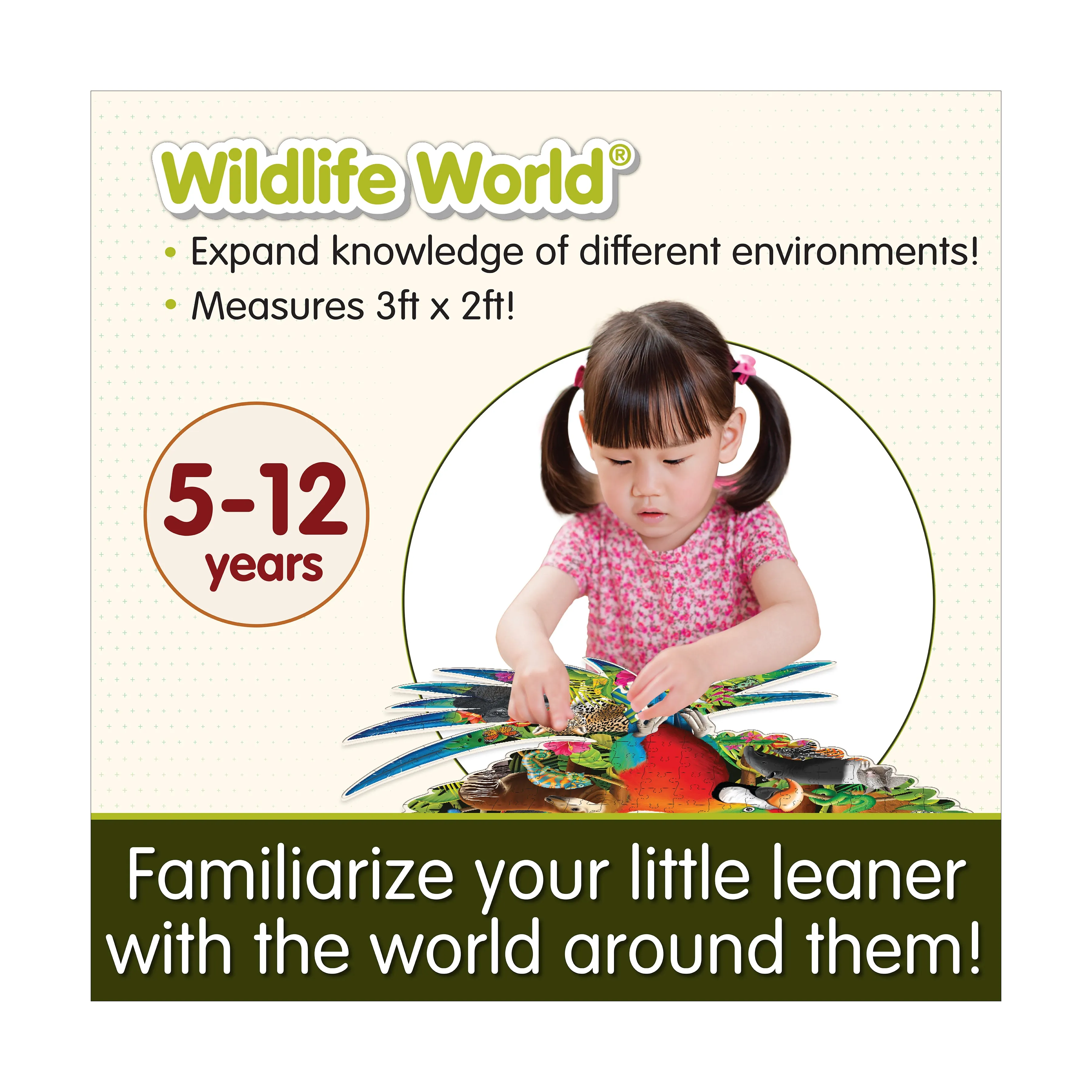 Wildlife World Rainforest Parrot Shaped Jigsaw Puzzle - 200 pcs