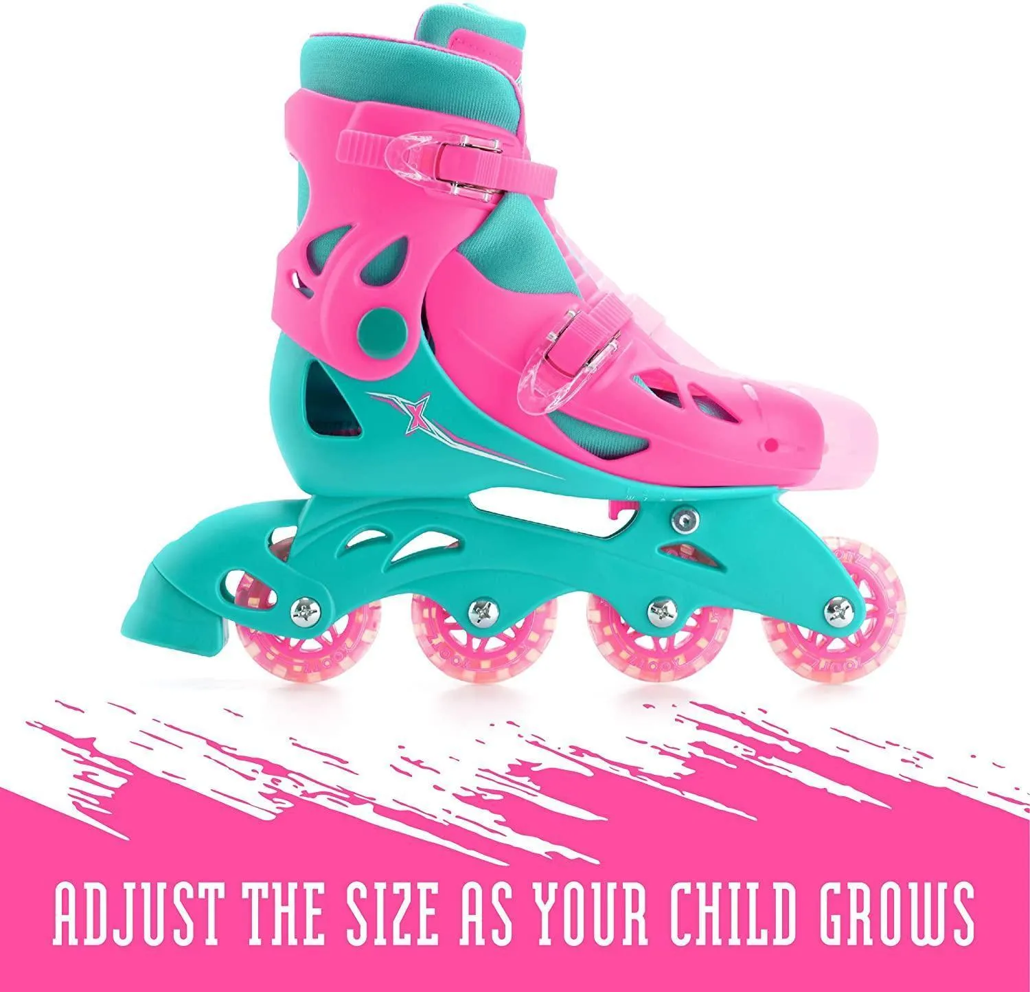 XOOTZ Inline Skates Girls Pink Size Medium