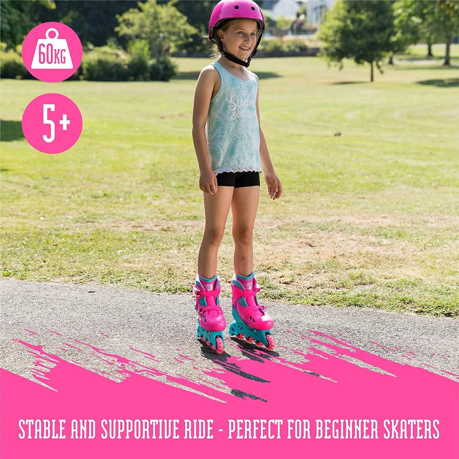 XOOTZ Inline Skates Girls Pink Size Medium