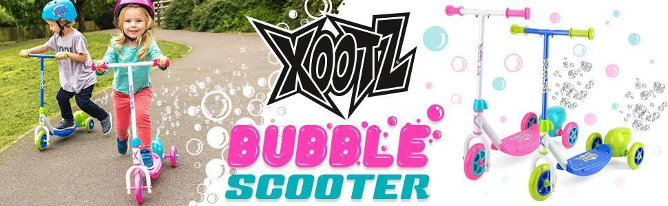 XOOTZ Kids Bubble Scooter, 3 Wheel Kick Scooter with Bubble Blower