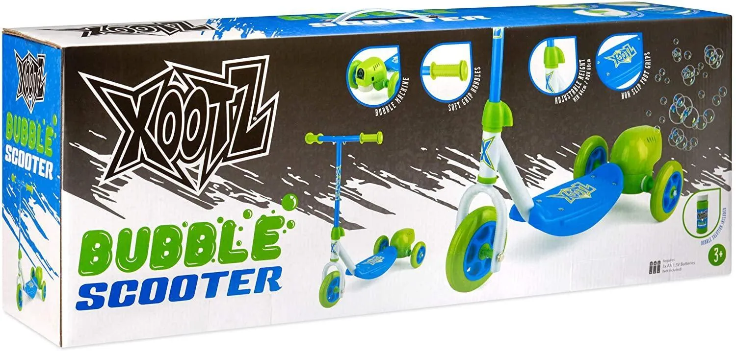 XOOTZ Kids Bubble Scooter, 3 Wheel Kick Scooter with Bubble Blower