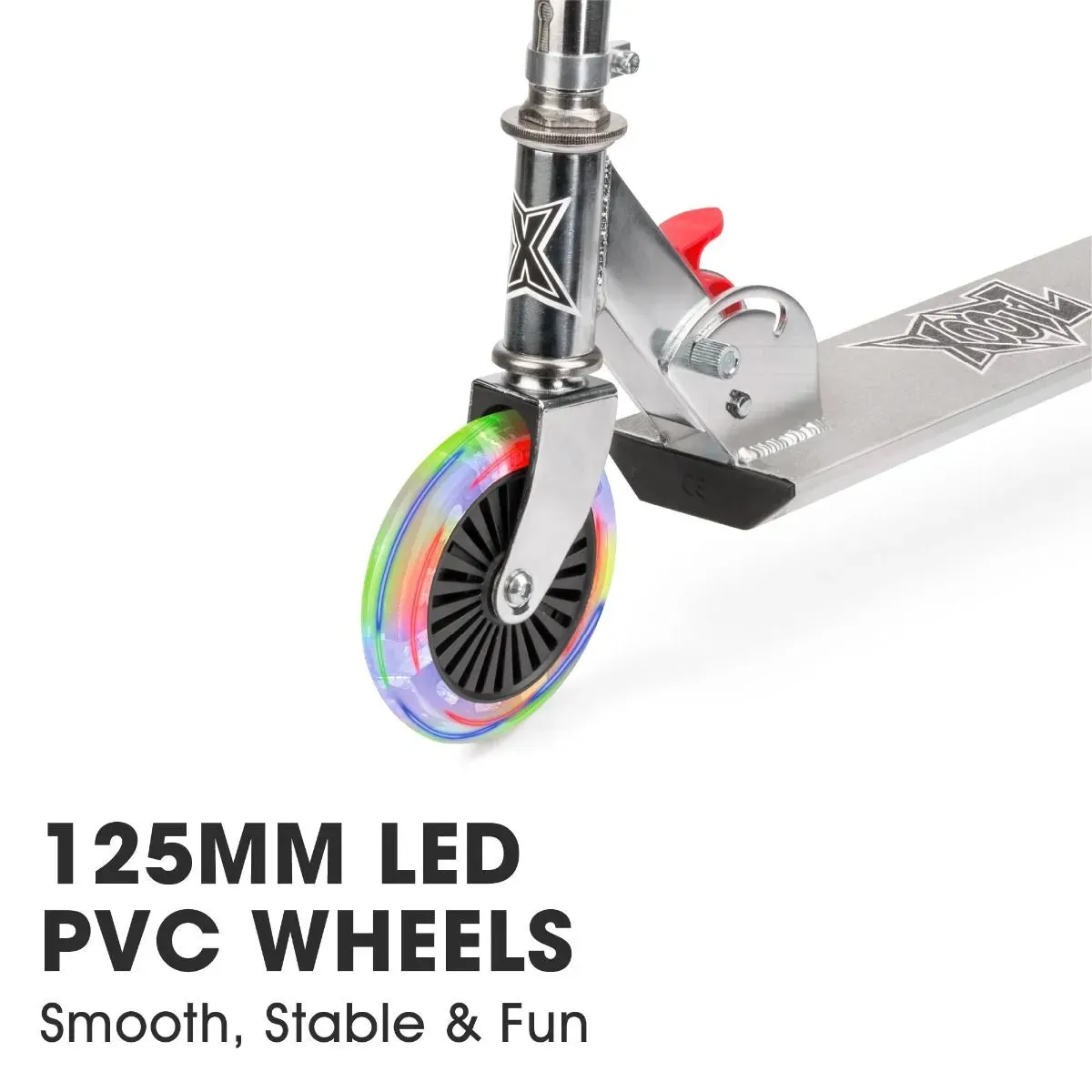Xootz Light Up LED Folding Scooter - Red
